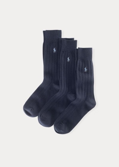 Men's Polo Ralph Lauren Combed Cotton Rib 3-Pack Socks | 025643DSG